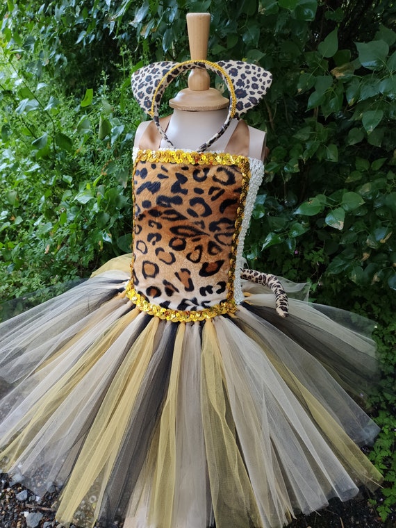 ANIMAL PRINT TULLE DRESS - Leopard