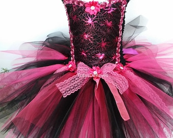 Costume Da Strega Per Bambina Con Tutù, Cappello E Scopa – Viola E Nero – Vestito Di Halloween Per Ragazze
