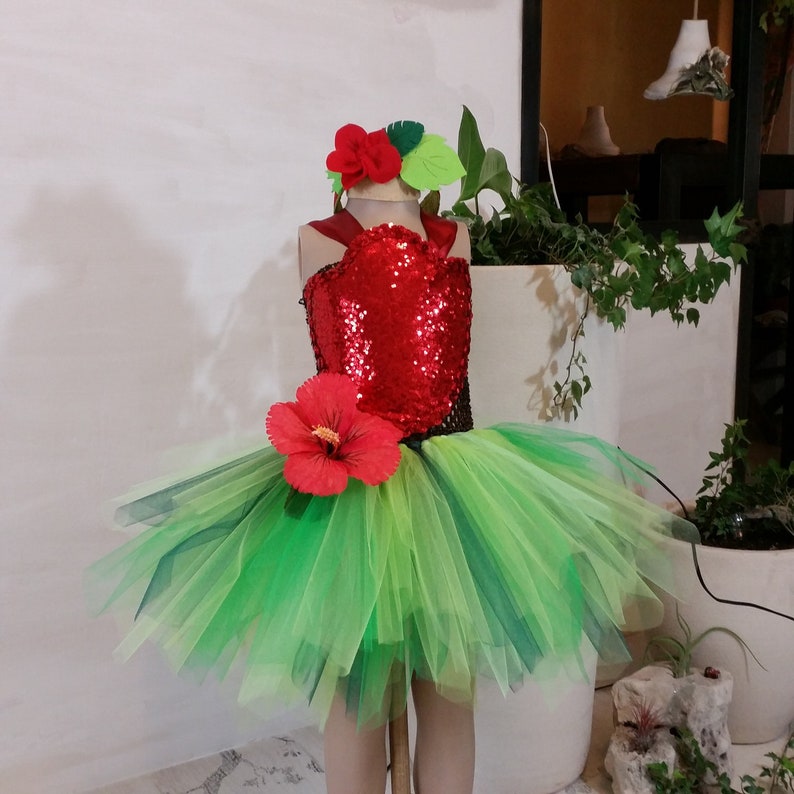 Amaryllis flower tutu dress theatre performance. Girl/'s birthday gift Children/'s costume carnival costume felt crown