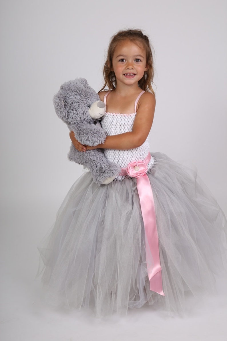 Robe de cérémonie enfant, robe tutu de princesse en tulle et bustier extensible, couleur à la demande image 1