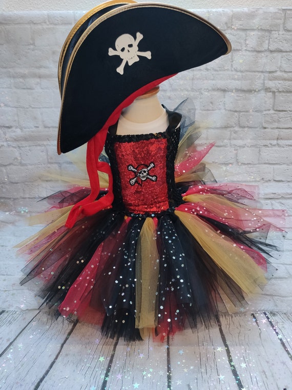 Deguisement Fille De Pirate Robe Tutu Enfant En Tulle Noir Etsy France