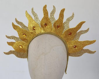 Radiant Sun Crown Headband – Handmade Costume Accessory, for children and adults