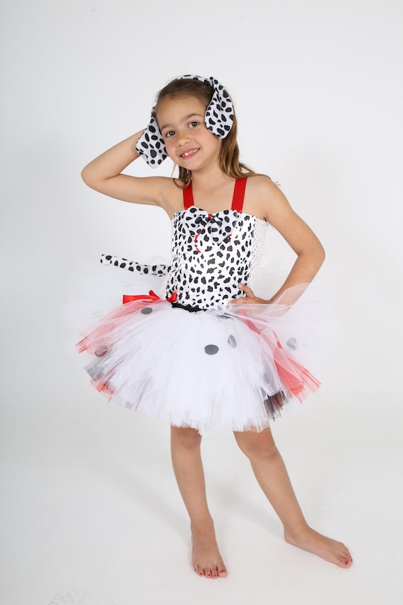 Disfraces infantiles de animales vestido tutu dalmata en tul y raso con complementos Etsy Espana