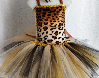 Felino Vestito Carnevale Leopardo Bambina Costume Da Animale Per