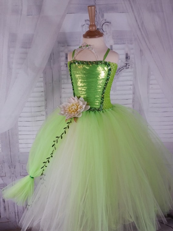 Robe Princesse Femme Verte en Tulle