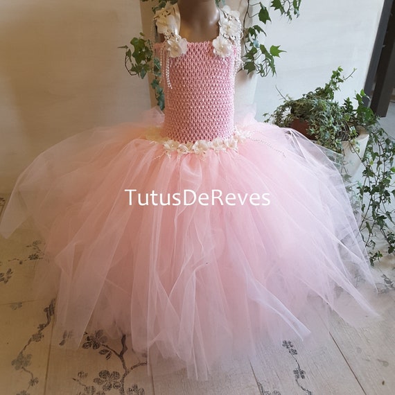 Honorary Little Girl Dress Pink Princess Tutu Dress Wedding Etsy