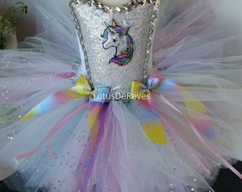 Robe tutu licorne, déguisement enfant de licorne aux couleurs pastel,  costume de fêtes, cadeau d'anniversaire fille