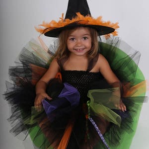 Costume Sorcière Bébé Fille 18 Mois - Robe Tutu Halloween Noël Déguisement Nouveau-né
