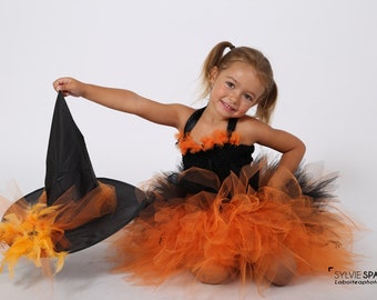Costume De Sorcière Pour Enfant - Ensemble Avec Jupe Tutu, Chapeau Et Balai, Idéal Pour Halloween, Carnaval Et Cosplay - 3