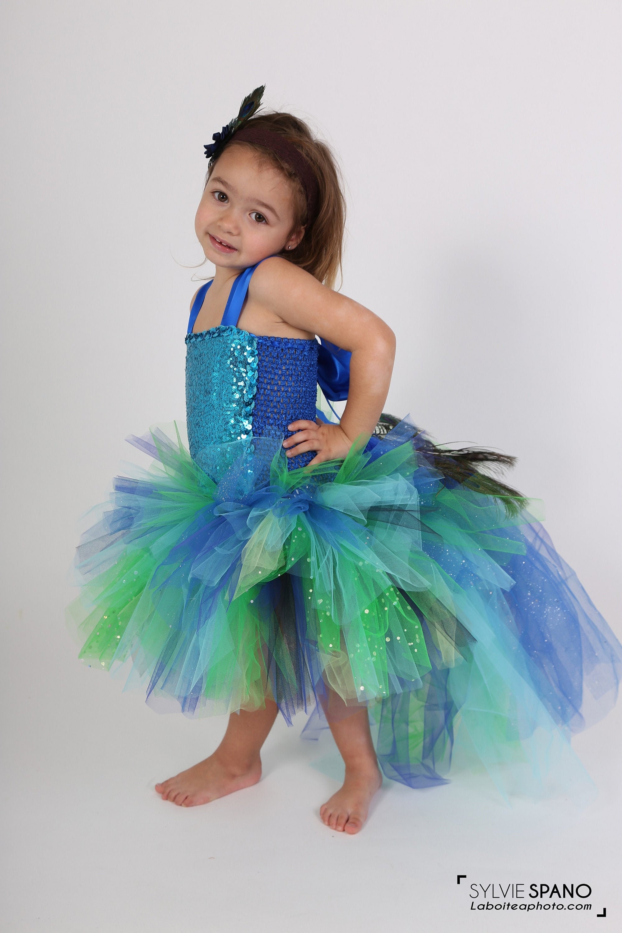 Traje de tutú de pavo real, vestido de desfile de mardi gras, traje de  pájaro, vestido de tutú de plumas de pavo real, boda de pavo real, vestido  de niña de flores