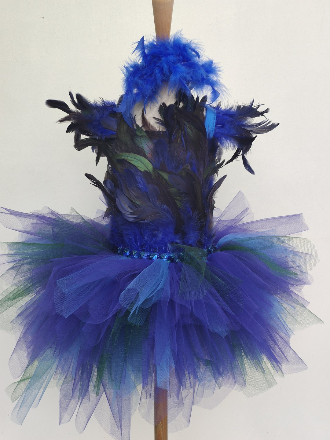 Blue Bird Child Costume, Macaw Tutu Dress, Halloween or Carnival Parrot ...
