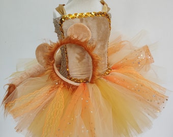 Déguisement de lionne, robe tutu pour bébé et fille, fête costumée, déguisement carnaval ou Halloween, cadeau anniversaire pour fille