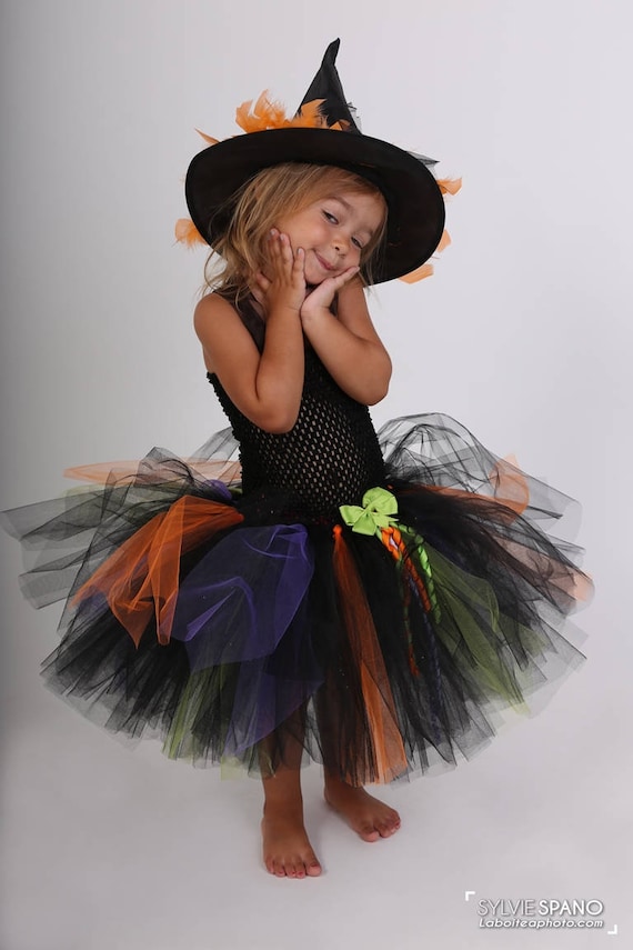 Witch Tutu Dress Girl and Baby Carnival Costume Soft Black Tulle Dress and Stretch Crochet Bustier Halloween Birthday. Etsy