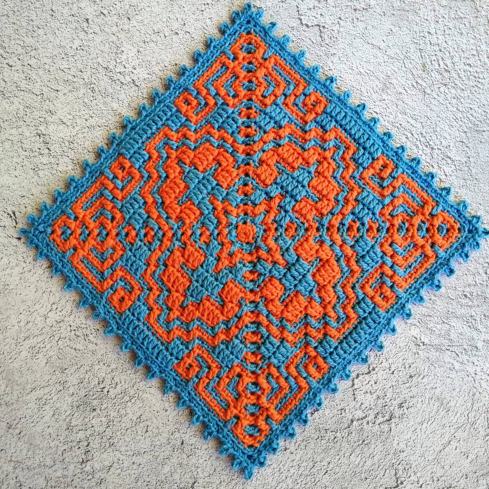 CHART and PATTERN for Afghan Block Overlay Mosaic Crochet Etsy