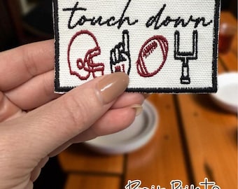 Parche de fútbol Touchdown bordado - Aplique termoadhesivo (2,5 x 3)