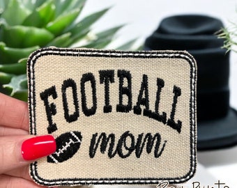 Football Mom Embroidered Iron On Patch. Cute Football Mom Patch. Trendy Hat Patch. Hat Bar.