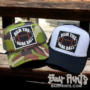 Run the Dang Ball Embroidered Hat. Football Hat. Trendy Game Day Hat. Foam Trucker Hat. Cute Game Day Hat. Football Hat for Her.