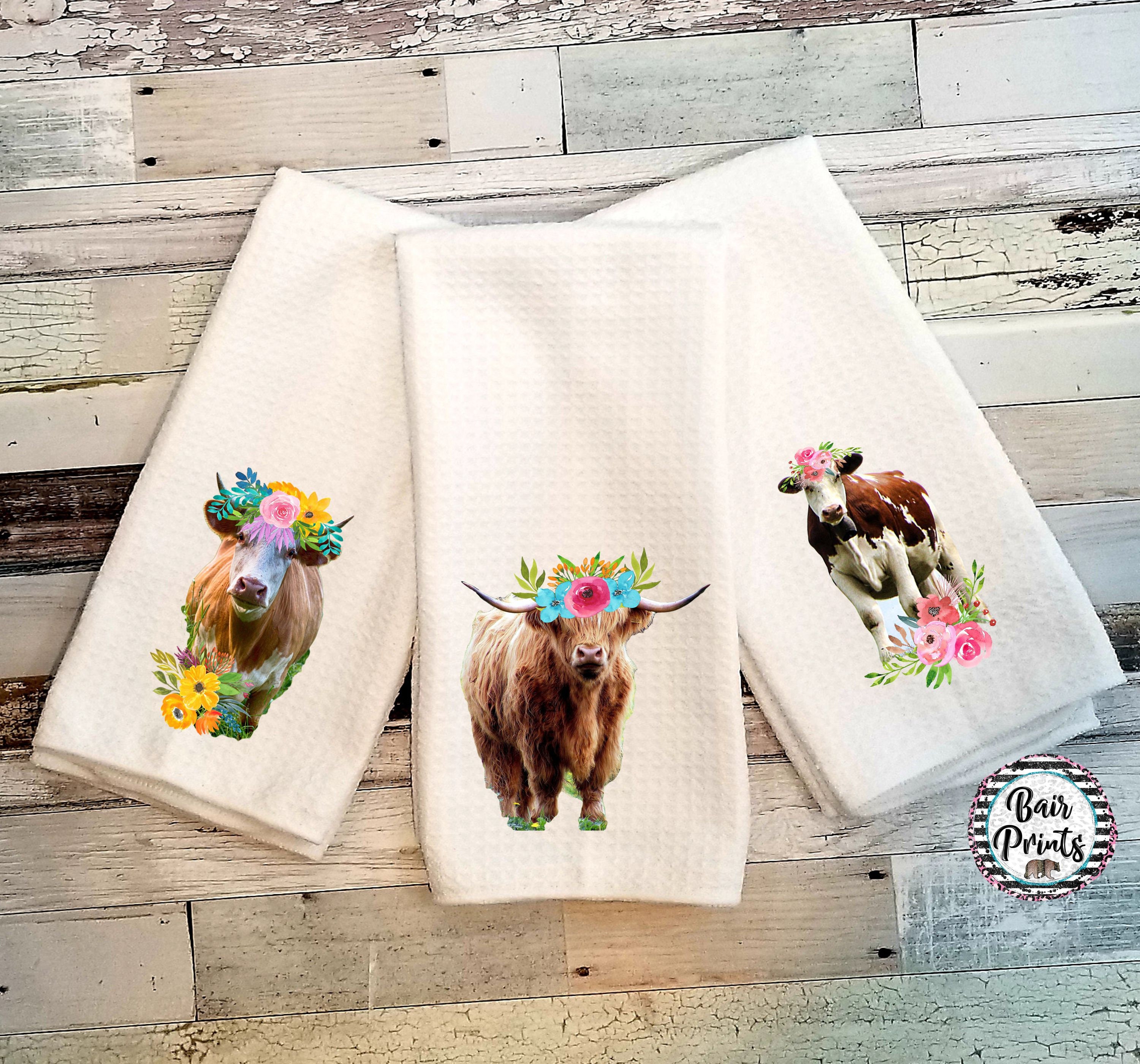 Cow Kitchen Towel. Towels with Cows Housewarming Tea Towels Etsy