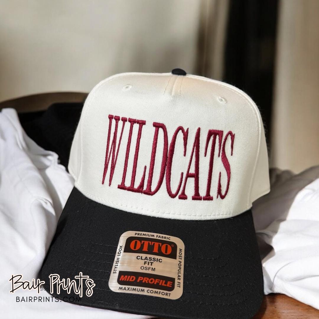 Custom School Mascot Embroidered Hat. Two Tone Snapback Hat. Custom School Hat. Preppy Game Day Hat. HIgh School Mascot Hat. Gift for Mom.