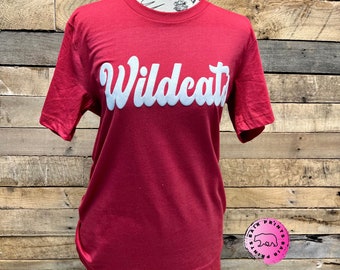 Mascot Puffy Tee Shirt. High School Game Day Tee. Puffy Vinyl Mascot. School Team Spirit Shirt. School Spirit Tee Shirt. Personalized Tee