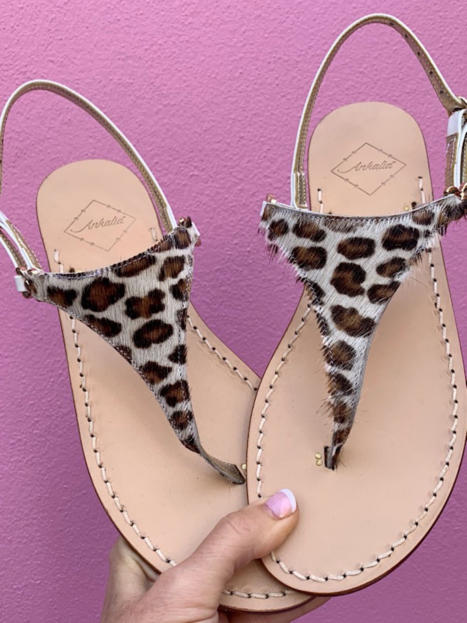 womens leopard flat sandals