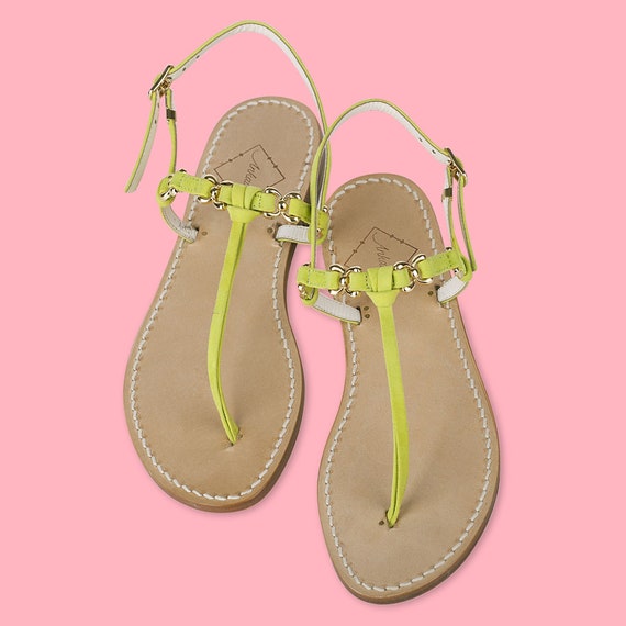 lime green flat sandals