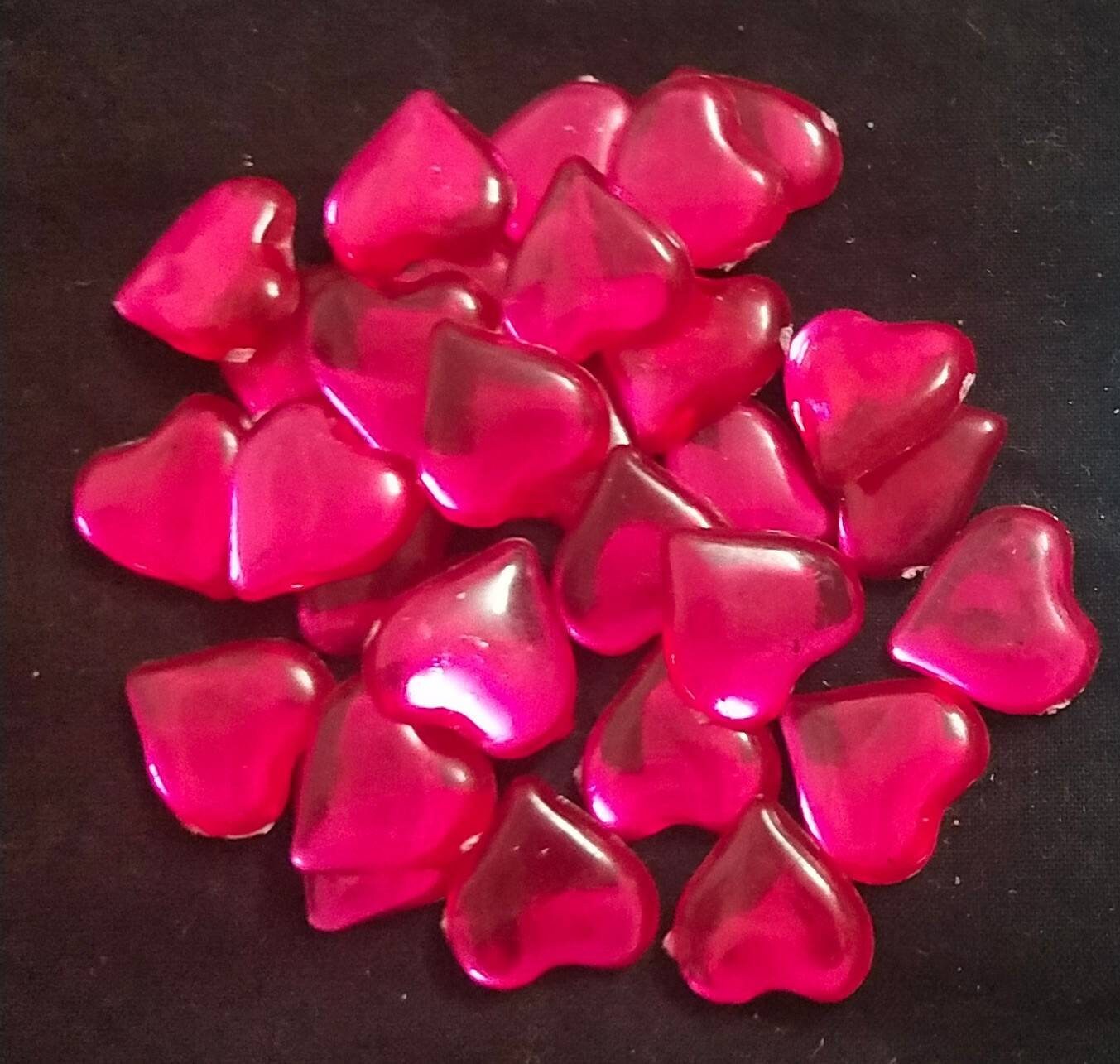 Heart shaped beads plastic rehinestones for crafting | Etsy