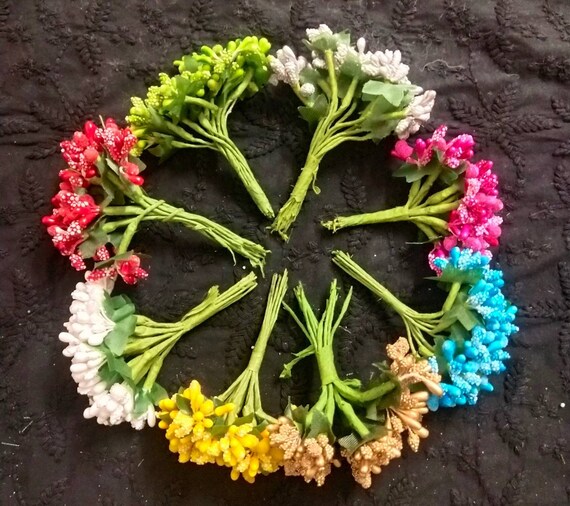 Artificial Pollen flowers.. Wedding Bridal shower Hat making Etsy