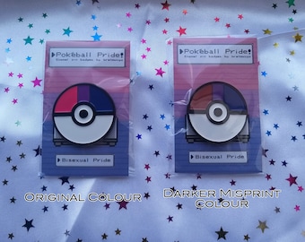 Pokeball Pride Flag Seconds Bisexual Pride Pin | LGBTQ Pride Enamel Pin Badges Pokemon-Inspired Gift for Gamers | Seconds Pins