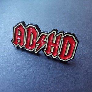 AC/DC Inspired ADHD Enamel Pin - Etsy