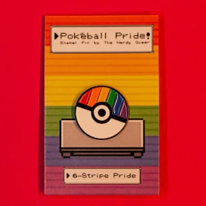Pokeball Pride Flag Pride Pin | LGBTQ Pride Enamel Pin Badges Pokemon-Inspired Gift for Gamers
