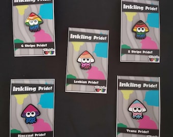 Inkling Pride Inspired Splatoon Enamel Pin | LBTQ+ Enamel Pride Pin For Gamers Octoling Squid Splatoon