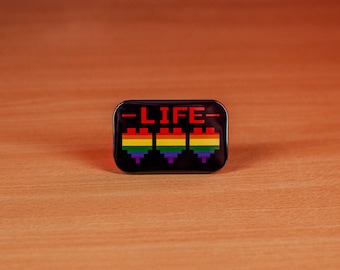LGBTQ Gay Life Bar Badge Inspired by Legend of Zelda | Gamer Badges Gifts Video Game Inspired