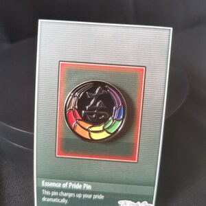 Toji Clan inspired pride enamel pins on an essence of pride NerdyQueer backing card.
