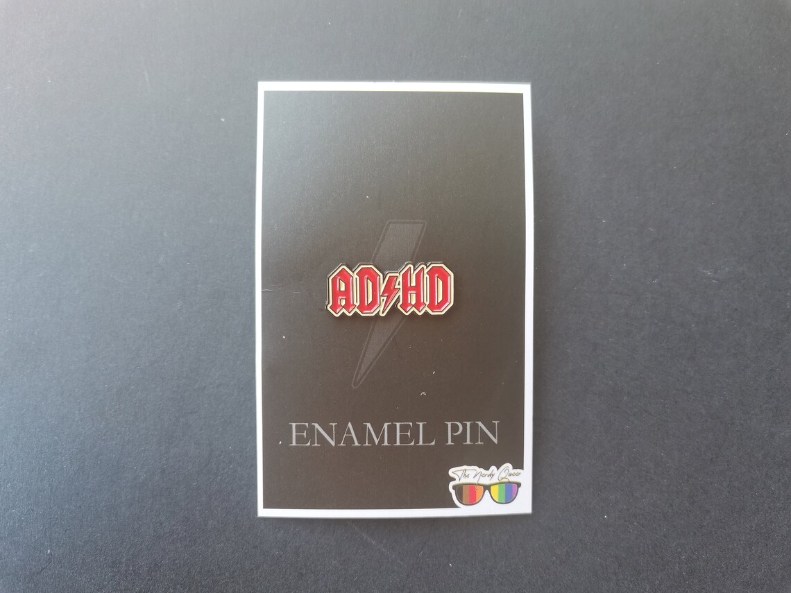 AC/DC Inspired ADHD Enamel Pin - Etsy