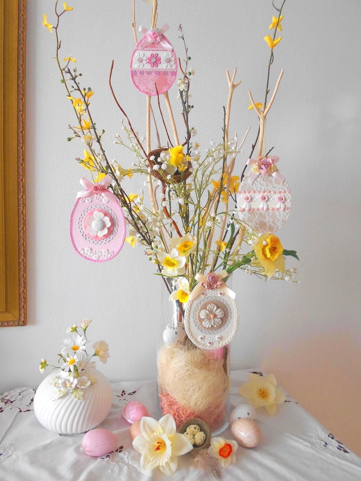 Lot de 4 Oeufs en Carton Style Shabby Chic