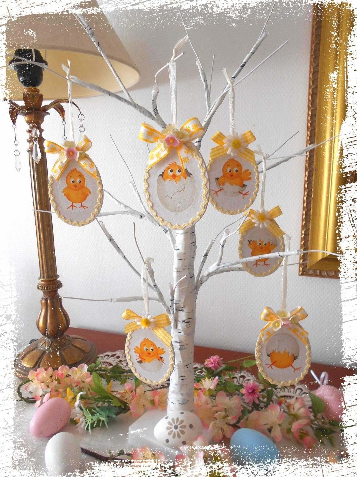 Lot de 6 Suspensions Oeufs en Mdf