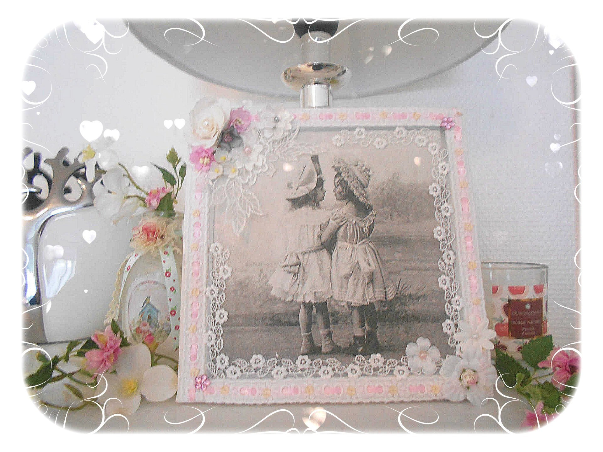 Tableau de Style Rétro Les Petites Coquettes en Promenade