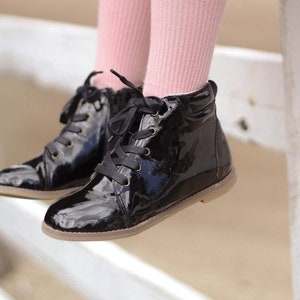 girls black dress boots Black Soft Leather Bootie for Girl by Manuela de Juan 32 / Black main image 1