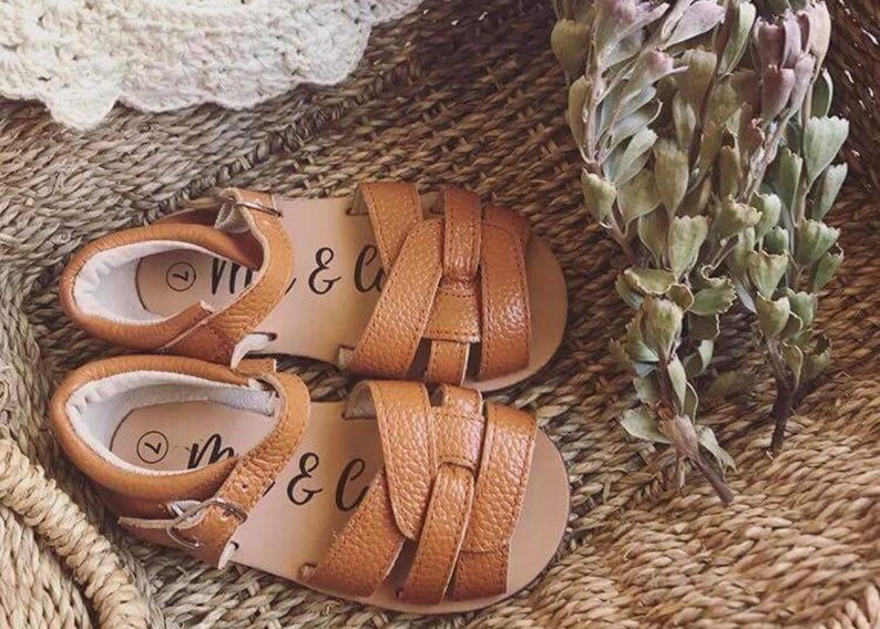 tan leather sandals
