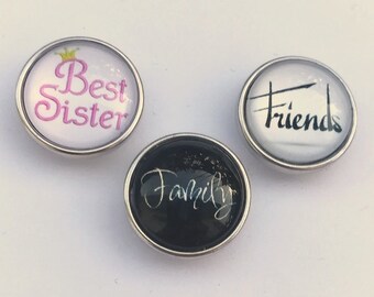 Set of 3 interchangeable Snap button snap