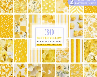 Butter Yellow Seamless Floral Pattern Geometric Stripes Seamless Abstract Pattern Toile De Jouy Seamless Summer Ditsy Floral Digital Pattern