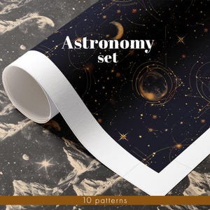 Astronomy Patterns Vintage Astronomy Papers Antique cosmic Collage Journal paper Vintage printable wall art Scrapbooking Whimsical Patterns