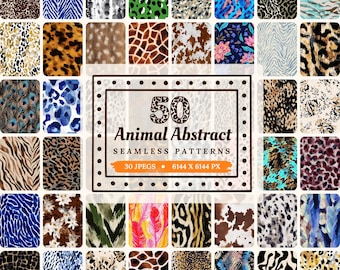 Abstract Seamless Pattern Animal Skin Deer Print Cowhide Print Snake Seamless Animal Skin Digital Paper Cheetah Print Feathers Pattern
