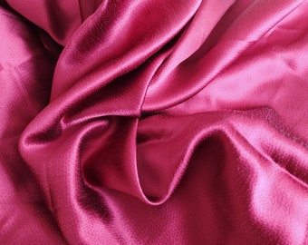 Tissu pure soie, soie gaufré, coupon 114 cm x 105 cm, bordeaux, tissu couture