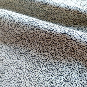 Tissu japonais, Seigaiha, vague, esprit rétro, vintage, motif géométrique, beige, seigaiha pointillé, image 3