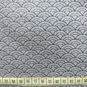 Tissu japonais, Seigaiha, vague, esprit rétro, vintage, motif géométrique, beige, seigaiha pointillé, image 6