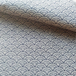 Tissu japonais, Seigaiha, vague, esprit rétro, vintage, motif géométrique, beige, seigaiha pointillé, image 1