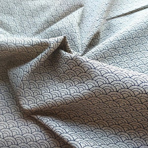 Tissu japonais, Seigaiha, vague, esprit rétro, vintage, motif géométrique, beige, seigaiha pointillé, image 5