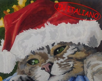 PDF Art Quilt Pattern &quot;Christmas Cat&quot;